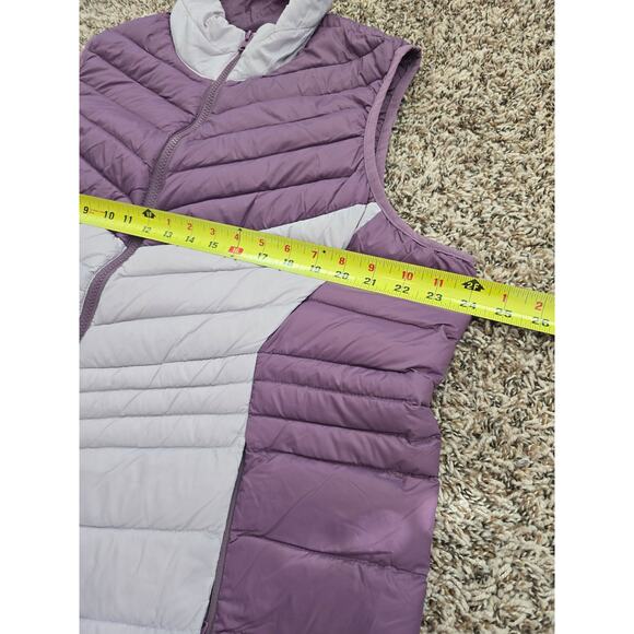 Lands' End Colorblock Down Puffer Vest 1X Purple Lightweight Warm Cozy Gorpcore - Picture 9 of 9